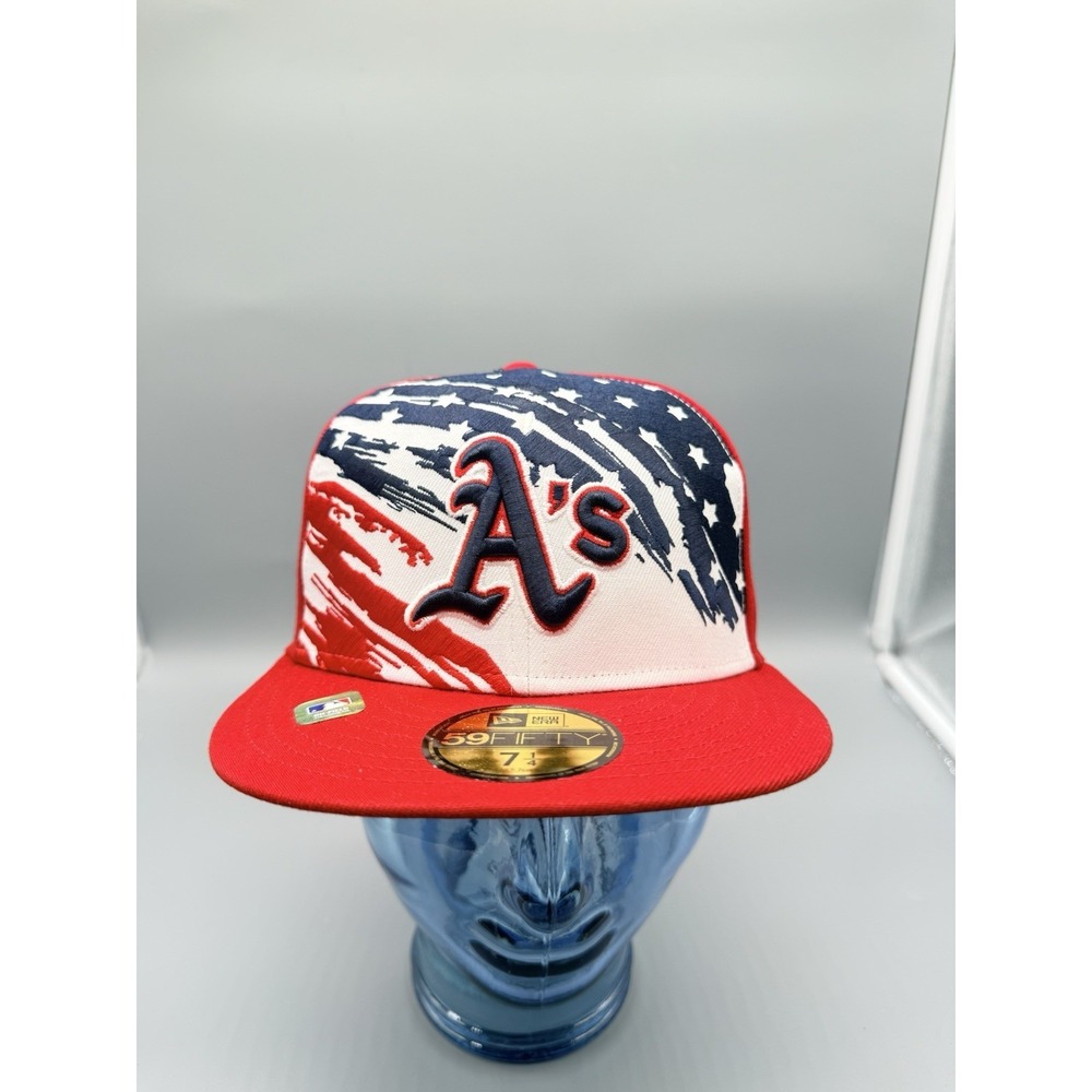 New Era 59FIFTY Red Athletics 2022 4th of July On-Field‎ Fitted Men's 7 1/4 Hat